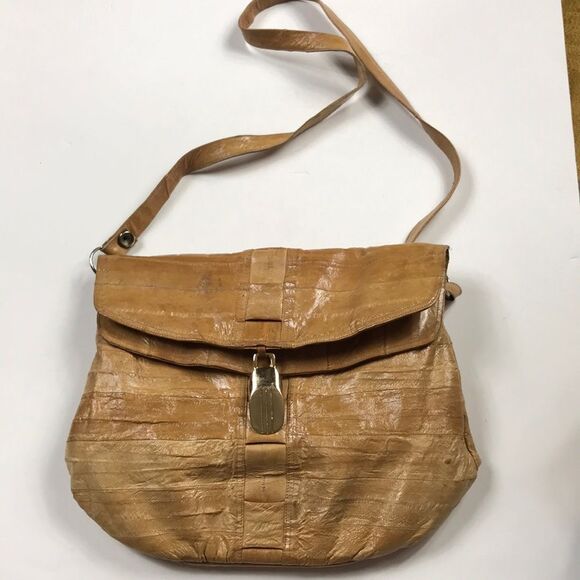VTG, MADE IN KOREA GENUINE EEL SKIN LEATHER WOMAN BAG - Picture 3 of 16